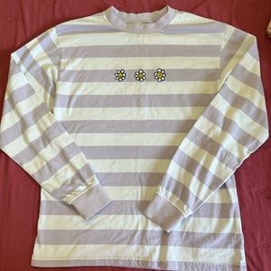 ALAB oversized purple-striped long-sleeve shirt